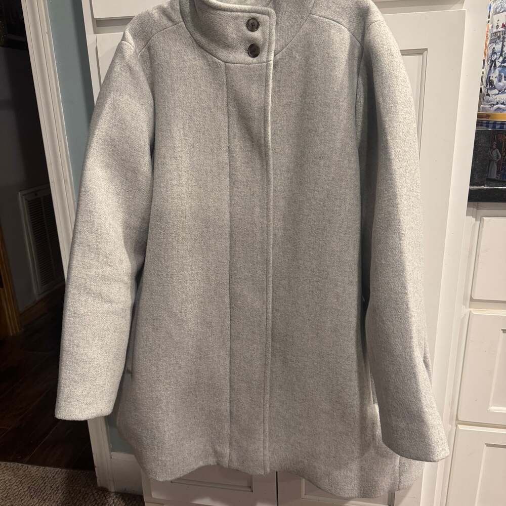 J.Crew Button Neck City Coat in Heather Dusk Wool Blend Size 24
